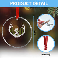 Bigfoot Gun Owner Crystal Glass Ornament Retro Deer Hunting Sasquatch Hunter Dad