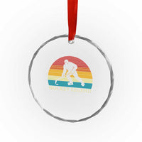 Bigfoot Hockey Legend Crystal Glass Ornament Retro Sasquatch Cryptid Player Gift - Wonder Print Shop