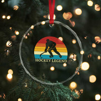 Bigfoot Hockey Legend Crystal Glass Ornament Retro Sasquatch Cryptid Player Gift - Wonder Print Shop