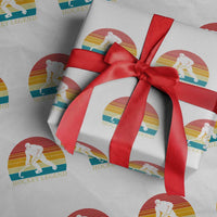 Bigfoot Hockey Legend Wrapping Paper Roll Retro Sasquatch Cryptid Player Gift - Wonder Print Shop