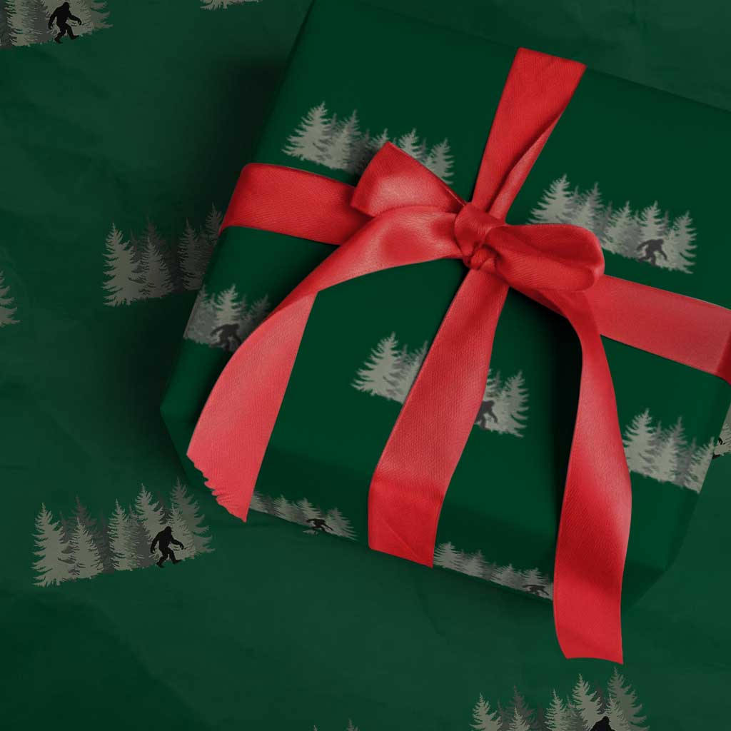 Bigfoot In The Forest Sasquatch Yeti Wrapping Paper Roll - Wonder Print Shop