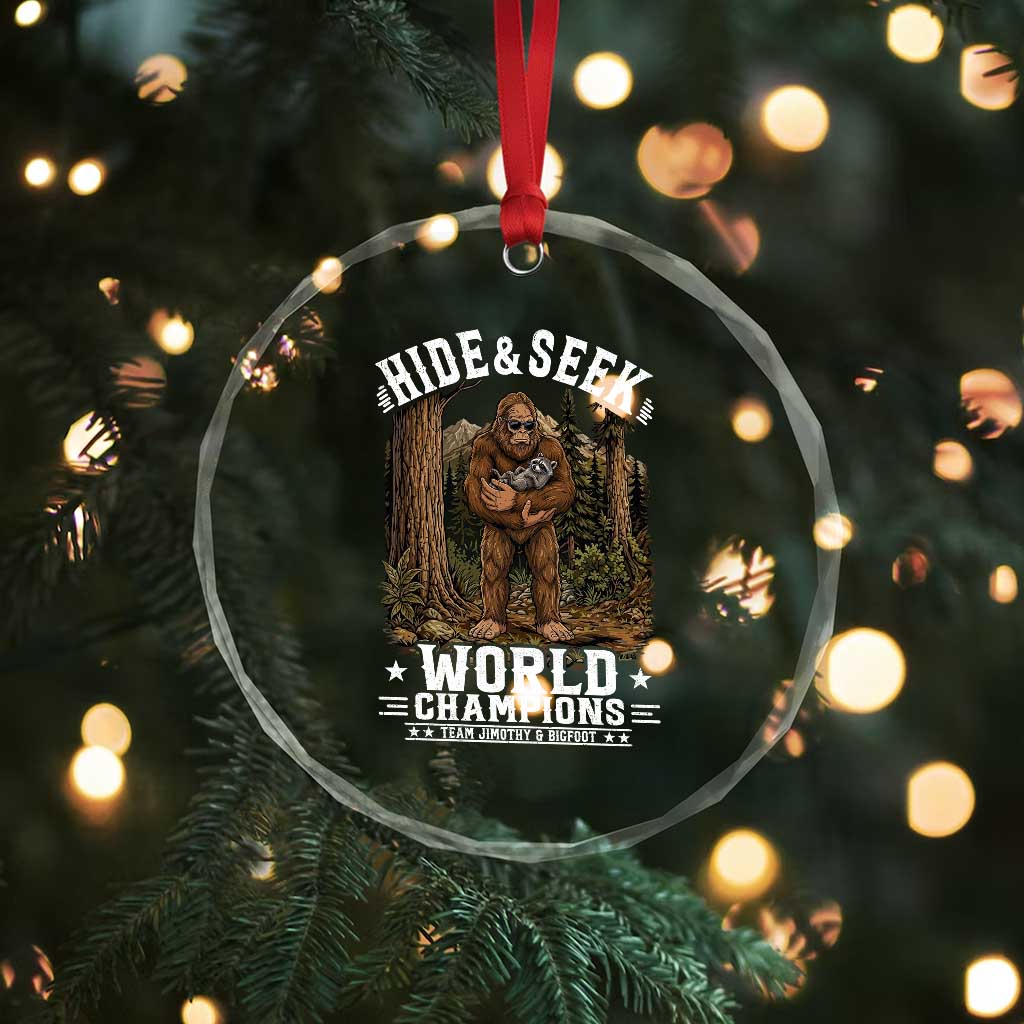 Bigfoot Jimothy The Raccoon Cryptid Animal Friendship Crystal Glass Ornament Hide And Seek World Champions