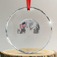 Bigfoot Loch Ness Monster 4th of July Crystal Glass Ornament Funny Cryptid Moon Night