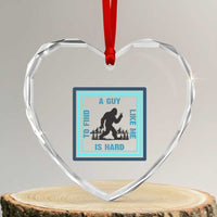 Bigfoot Lover Gift Heart Crystal Glass Ornament A Guy Like Me Is Hard To Find - Wonder Print Shop