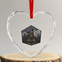 Bigfoot Lover Gift Heart Crystal Glass Ornament Do Not Be An Assquatch - Wonder Print Shop