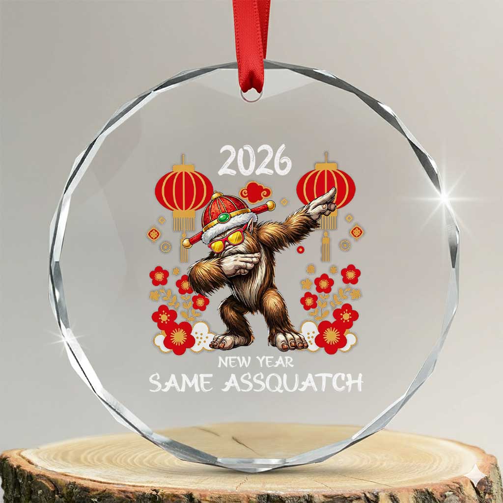 Bigfoot Lunar New Year Crystal Glass Ornament Funny Same Assquatch - Wonder Print Shop