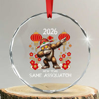Bigfoot Lunar New Year Crystal Glass Ornament Funny Same Assquatch - Wonder Print Shop