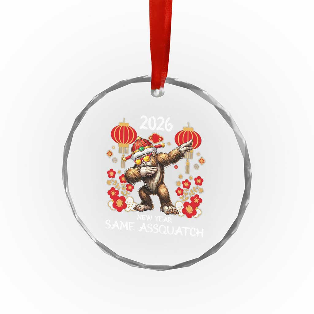 Bigfoot Lunar New Year Crystal Glass Ornament Funny Same Assquatch - Wonder Print Shop