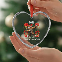 Bigfoot Lunar New Year Heart Crystal Glass Ornament Funny Same Assquatch - Wonder Print Shop