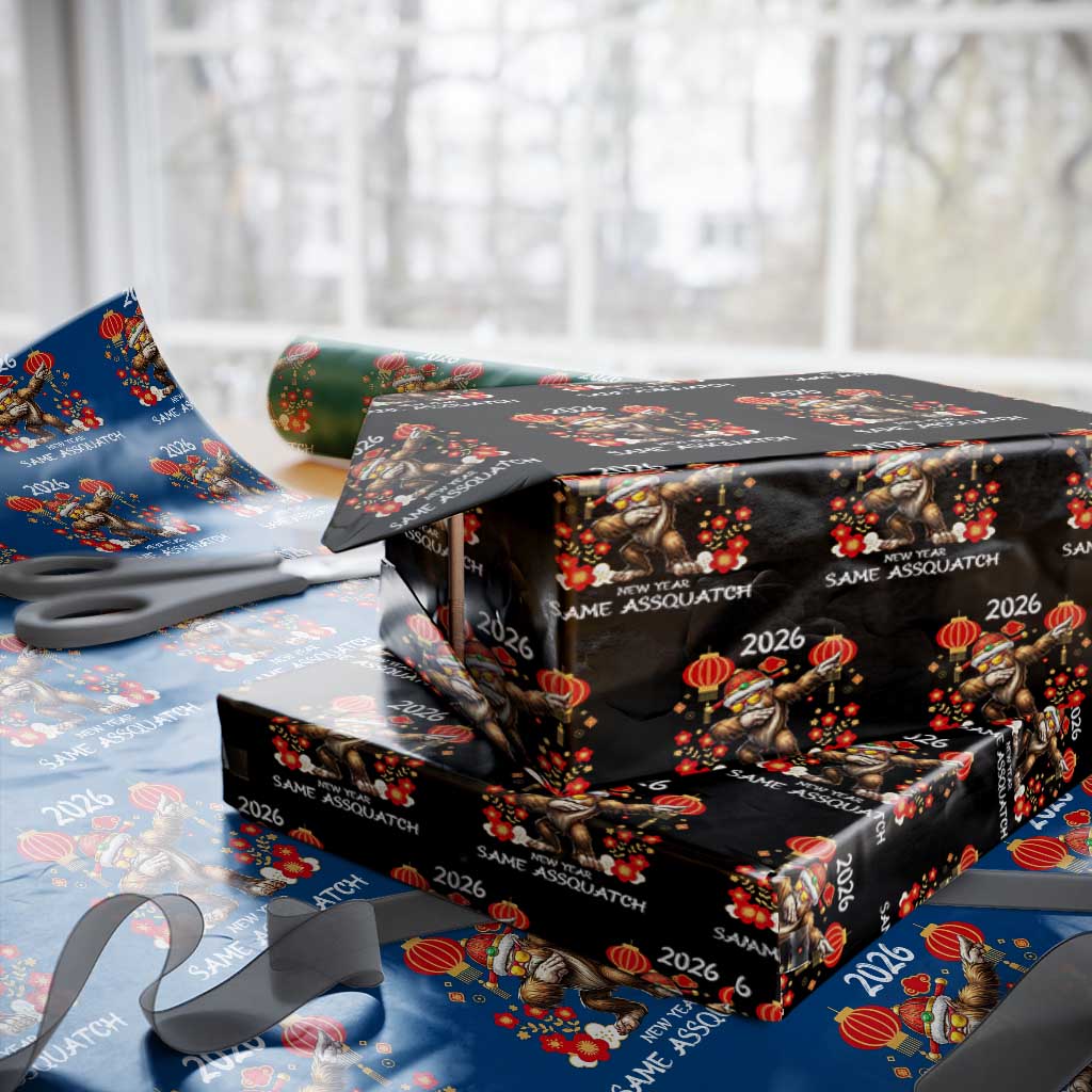 Bigfoot Lunar New Year Wrapping Paper Roll Funny Same Assquatch - Wonder Print Shop