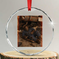 Bigfoot Mechanic Meme Crystal Glass Ornament Funny Sasquatch Fixing Cars