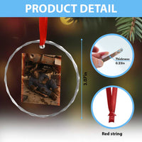 Bigfoot Mechanic Meme Crystal Glass Ornament Funny Sasquatch Fixing Cars