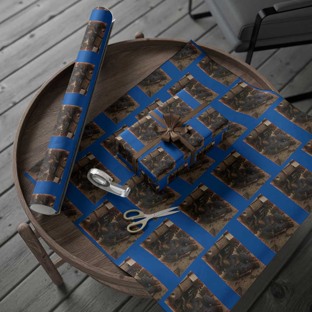 Bigfoot Mechanic Meme Wrapping Paper Roll Funny Sasquatch Fixing Cars