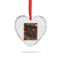 Bigfoot Mechanic Meme Heart Crystal Glass Ornament Funny Sasquatch Fixing Cars