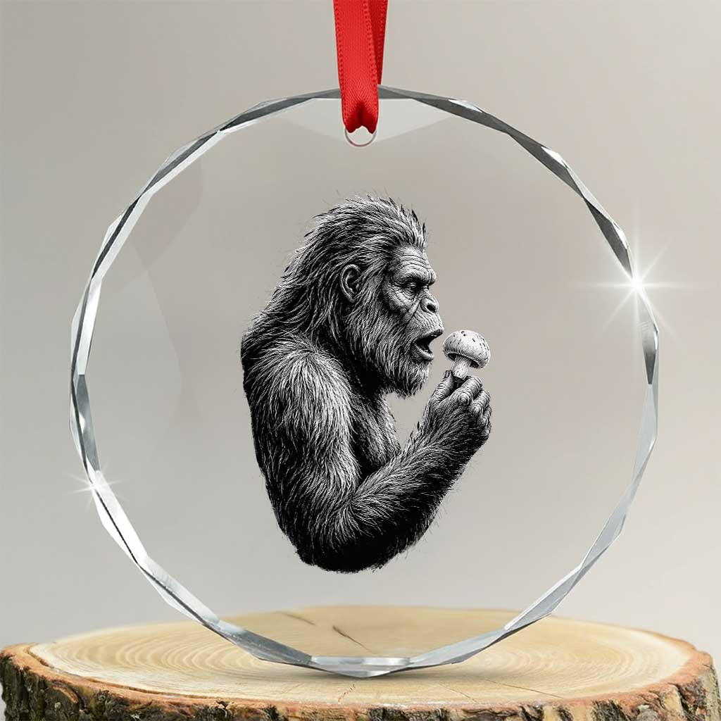 Bigfoot Mushroom Crystal Glass Ornament Vintage Sasquatch Art Mystical Nature Lover Retro