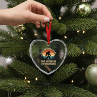 Bigfoot Mushroom Lovers Heart Crystal Glass Ornament Retro Sasquatch Fungi Morel Mushroom