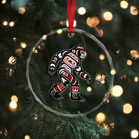Bigfoot Native American Northwest Coast Art Crystal Glass Ornament