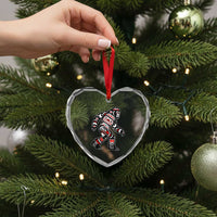 Bigfoot Native American Northwest Coast Art Heart Crystal Glass Ornament