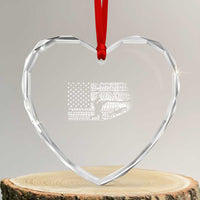 Bigfoot Offroad Car Heart Crystal Glass Ornament Retro Sasquatch 4x4 UTV ATV Funny American Flag