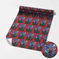 Bigfoot Patriotic 250 Years of Freedom Wrapping Paper Roll American USA Flag Stary Night