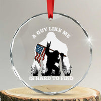 Bigfoot Patriotic American Flag Crystal Glass Ornament Funny Sasquatch A Guy Like Me Is Hard To Find - Wonder Print Shop