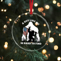 Bigfoot Patriotic American Flag Crystal Glass Ornament Funny Sasquatch A Guy Like Me Is Hard To Find - Wonder Print Shop