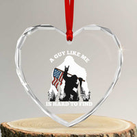 Bigfoot Patriotic American Flag Heart Crystal Glass Ornament Funny Sasquatch A Guy Like Me Is Hard To Find - Wonder Print Shop