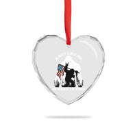 Bigfoot Patriotic American Flag Heart Crystal Glass Ornament Funny Sasquatch A Guy Like Me Is Hard To Find - Wonder Print Shop