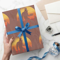 Bigfoot Pilgrim Turkey Pumpkin Thanksgiving Day Wrapping Paper Roll - Wonder Print Shop