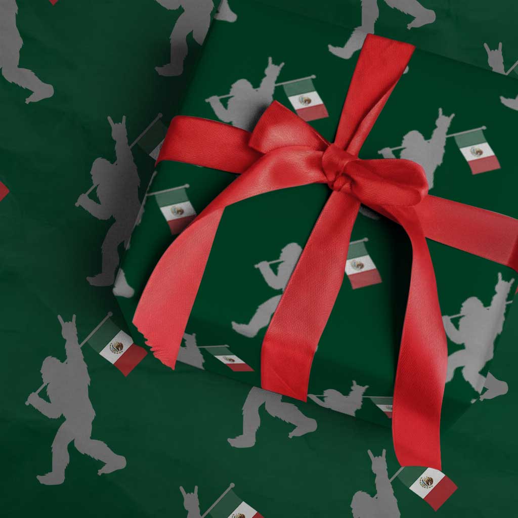 Bigfoot Rock On Hold Mexico Flag Sasquatch Believers Wrapping Paper Roll