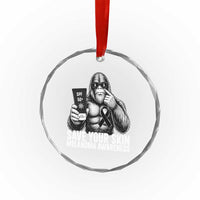Bigfoot Save Your Skin Crystal Glass Ornament Melanoma Warrior Support