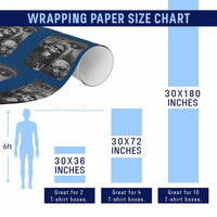 Bigfoot Selfie With Alien Wrapping Paper Roll UFO Funny Sasquatch Rock On Hand Sign - Wonder Print Shop