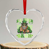Bigfoot Six Seven Bruh Heart Crystal Glass Ornament Gen Z Irish Gift