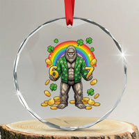 Bigfoot Six Seven Meme Crystal Glass Ornament Funny St Patricks Day Gift