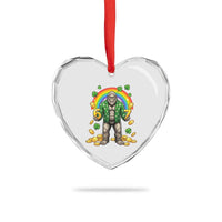 Bigfoot Six Seven Meme Heart Crystal Glass Ornament Funny St Patricks Day Gift