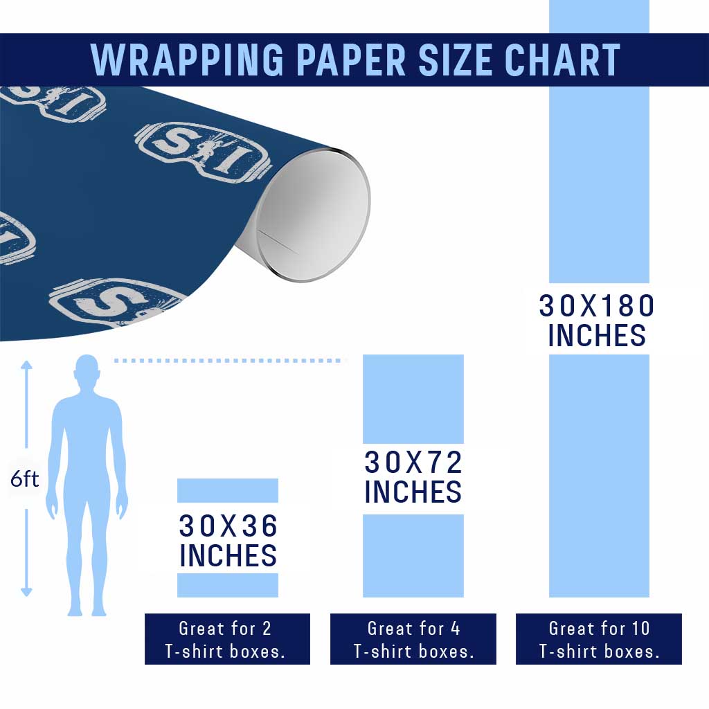 Bigfoot Skiing Wrapping Paper Roll Sasquatch Goggles Skiing Snow Ski Lover Skier - Wonder Print Shop