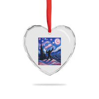 Bigfoot Starry Night Trans Rights Heart Crystal Glass Ornament Sasquatch LGBTQ Pride