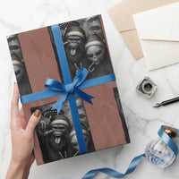 Bigfoot UFO Selife Wrapping Paper Roll Sasquatch Ailen Rock On Hand Xmas - Wonder Print Shop