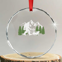 Bigfoot Walking Dachshund Crystal Glass Ornament Funny Wiener Dog Gift Sasquatch - Wonder Print Shop