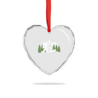 Bigfoot Walking Dachshund Heart Crystal Glass Ornament Funny Wiener Dog Gift Sasquatch - Wonder Print Shop