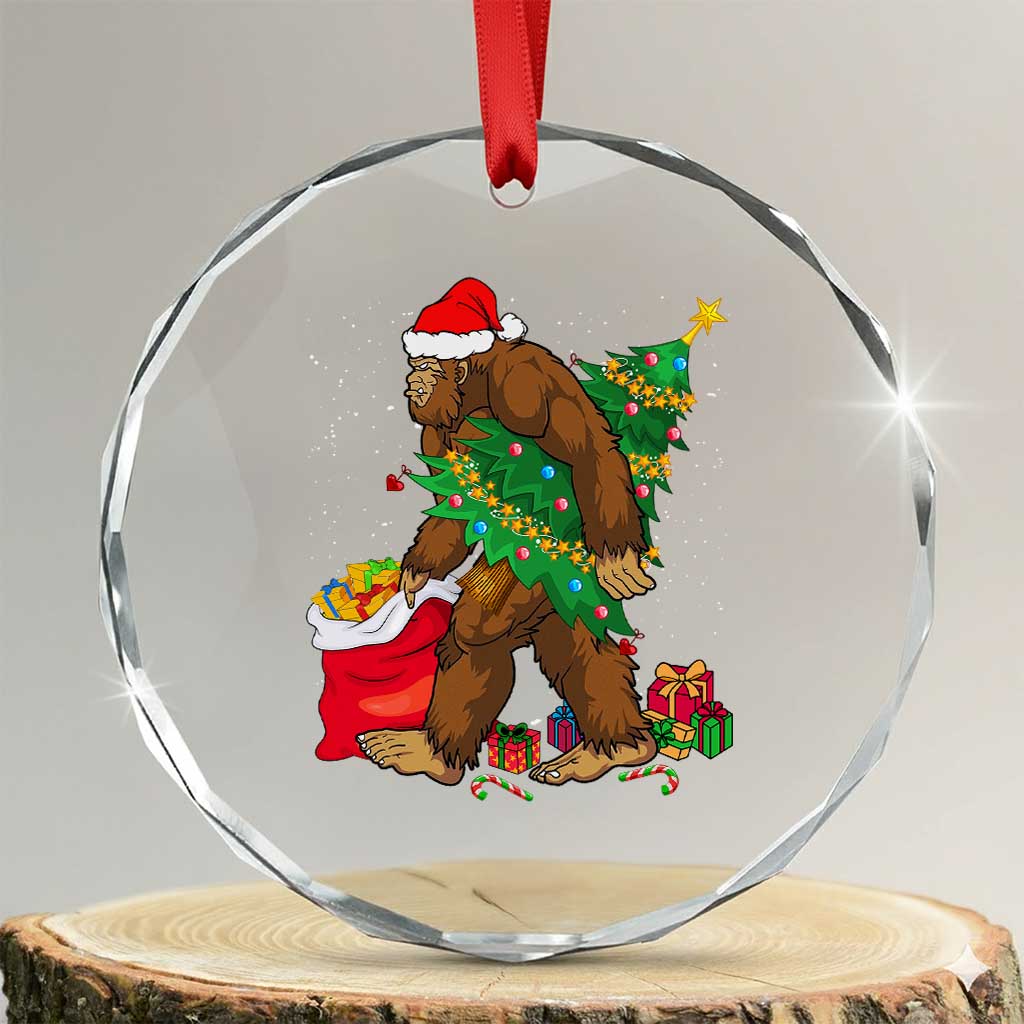 Bigfoot Xmas Crystal Glass Ornament Believe Sasquatch Lovers Xmas Tree Lights TS10