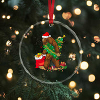 Bigfoot Xmas Crystal Glass Ornament Believe Sasquatch Lovers Xmas Tree Lights TS10