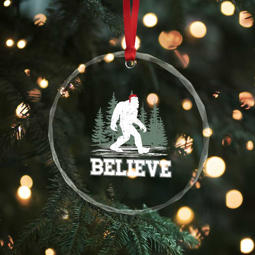 Bigfoot Xmas Crystal Glass Ornament Funny Sasquatch Believe Lovers Gifts TS10
