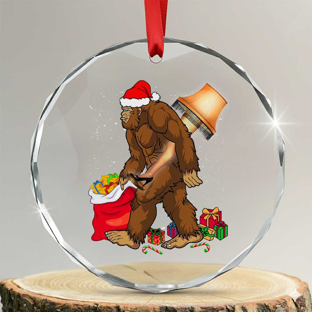 Bigfoot Xmas Crystal Glass Ornament Xmas Movie Sasquatch Lovers - Wonder Print Shop