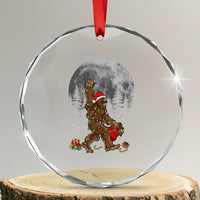 Bigfoot Xmas Tree Lights Crystal Glass Ornament Believe Bigfoot Santa Hat Sasquatch Loves Rock On TS10