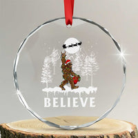 Bigfoot Xmas Tree Lights Crystal Glass Ornament Believe Rock On Sasquatch Santa Hat TS10