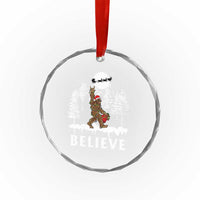 Bigfoot Xmas Tree Lights Crystal Glass Ornament Believe Rock On Sasquatch Santa Hat TS10
