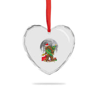 Bigfoot Xmas Tree Lights Heart Crystal Glass Ornament Believe Xmas Sasquatch Lovers Ugly Gift - Wonder Print Shop