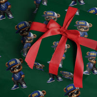 BIH Bosnia Teddy Bear Graphic Wrapping Paper Roll Golden Lily Heritage Urban Streetwear Style