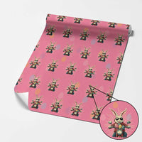 Biker Bunny Wrapping Paper Roll Retro Easter Day Rabbit Ride Motorcycles Motorbike